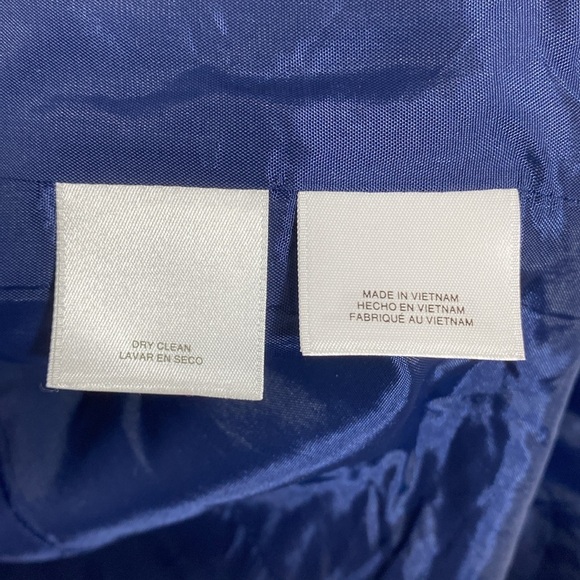 Anne Klein Stripe Tulip Hem Jacket Blue and Cream - Picture 11 of 14